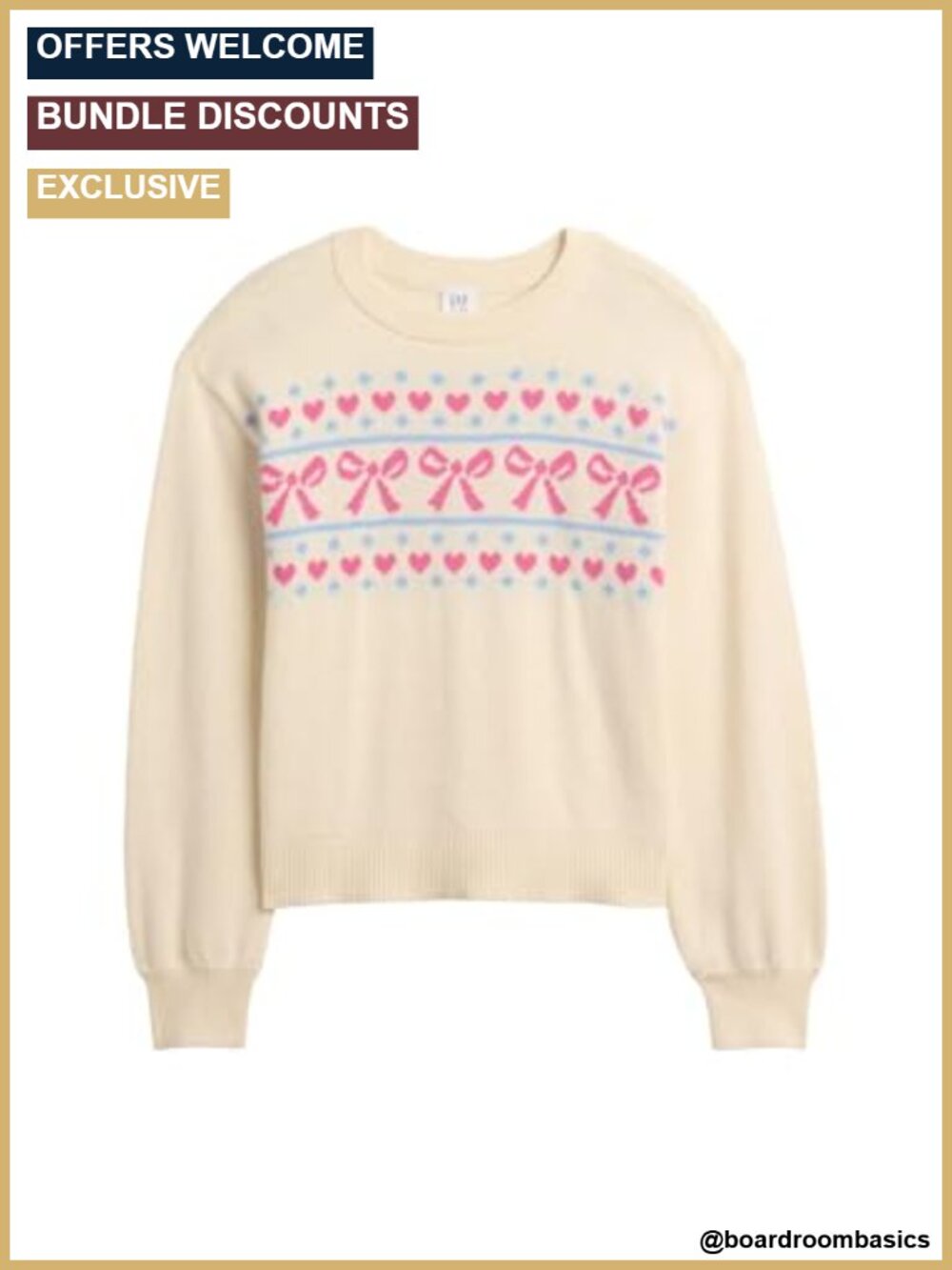 Girls Intarsia Pullover Sweater Long Sleeve Machine Washable